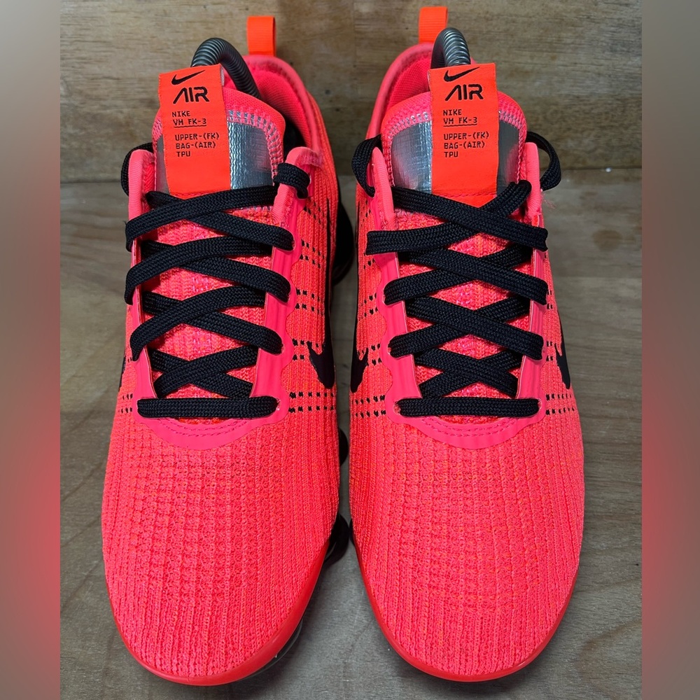 Nike Air VaporMax Flyknit 3 Womens Sz 7 (5.5Y) Shoes Sneakers Crimson Black - Picture 5 of 15